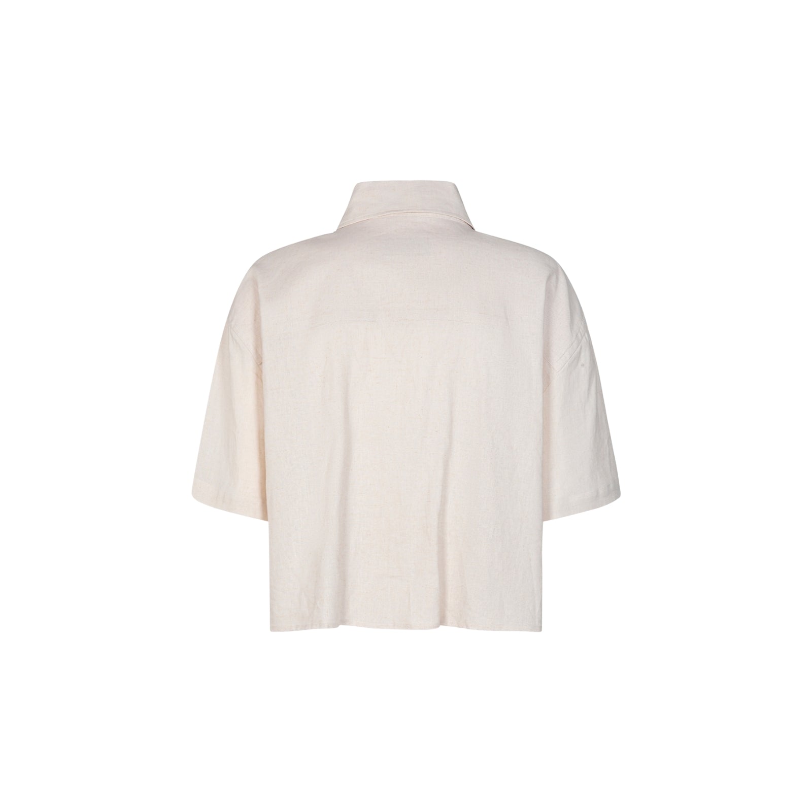 Camicia A Mezza Manica Cropped In Mistolino