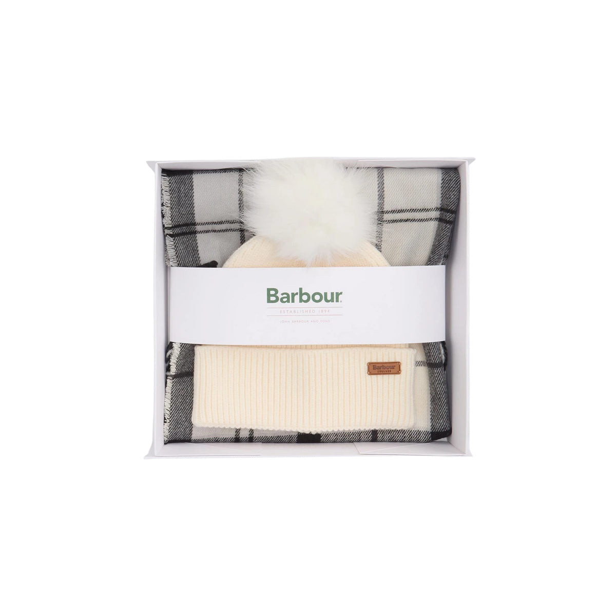 Coordinato Dover Beanie con sciarpa tartan - Grigio