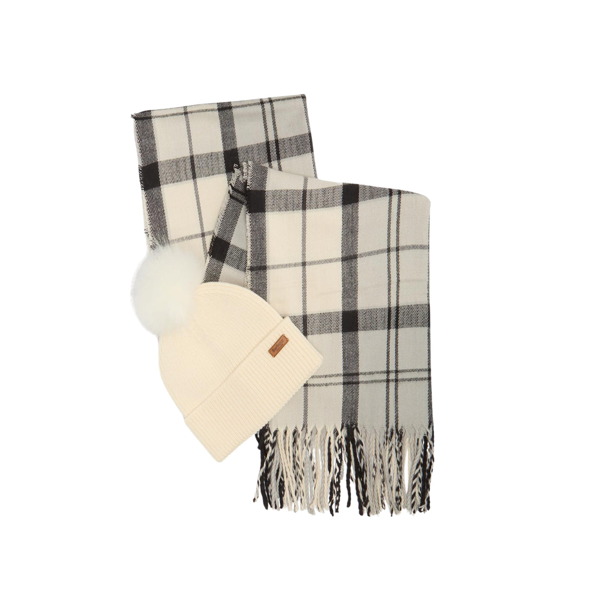 Coordinato Dover Beanie con sciarpa tartan - Grigio