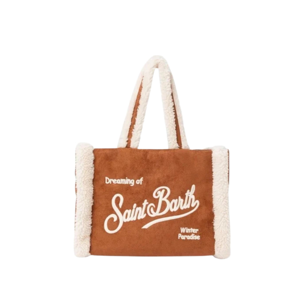 Borsa Colette effetto montone con ricamo logo-MARRONE