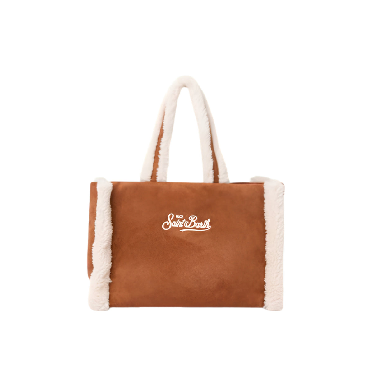 Borsa Colette effetto montone con ricamo logo-MARRONE