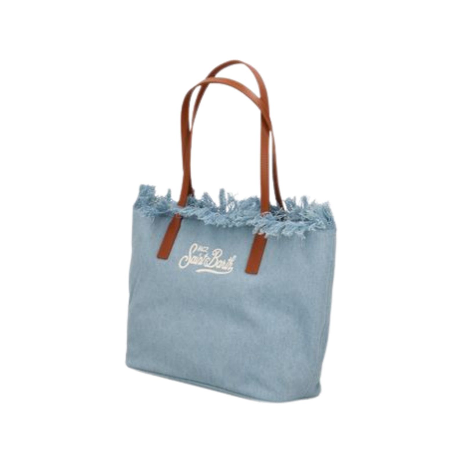 Borsa shopper City medium con frange - DENIM