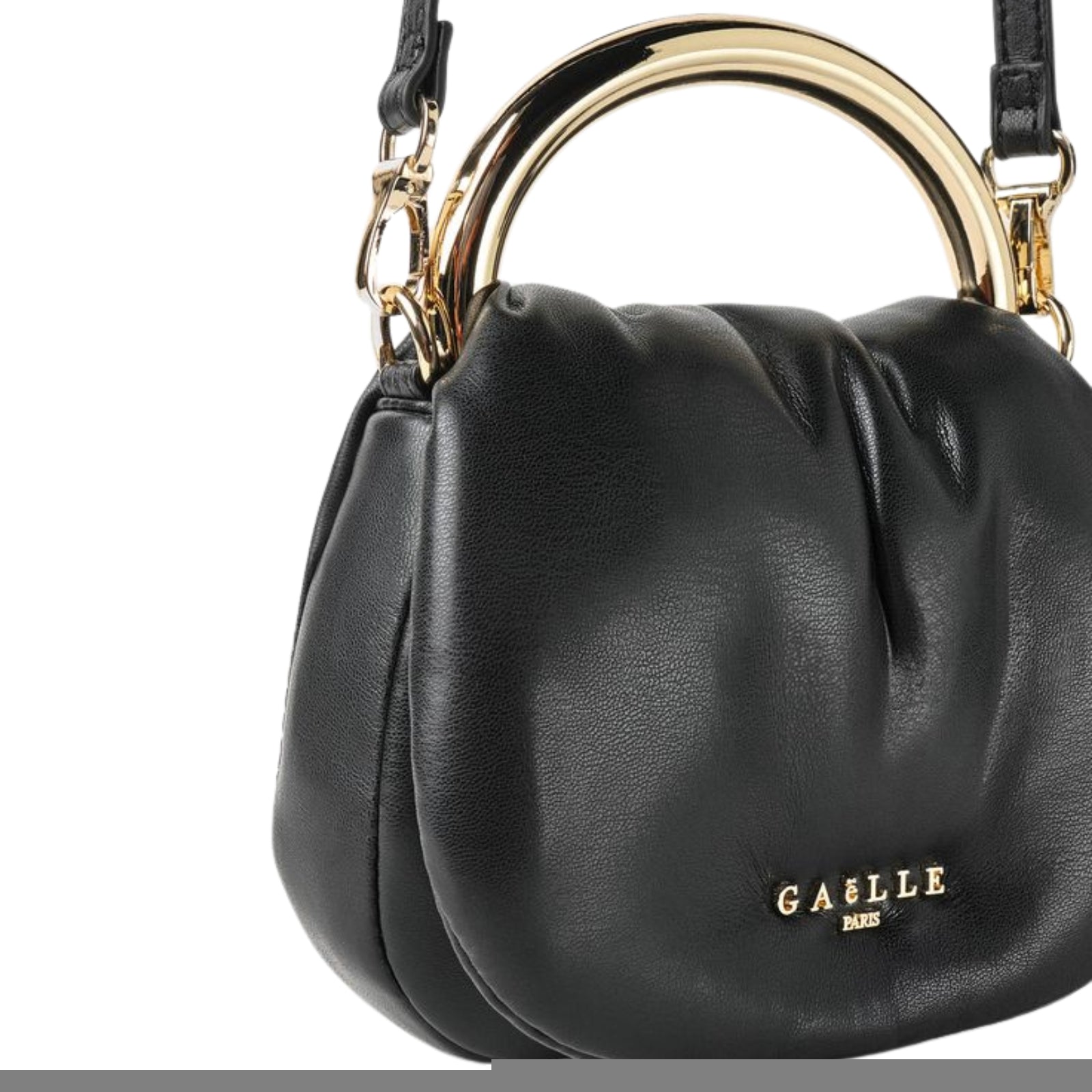 Mini Pochette Con Maxi Manico Anello - Nero