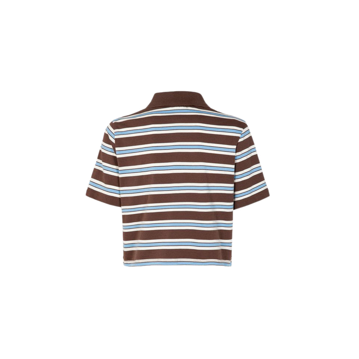 Polo crop a righe con logo - Moka