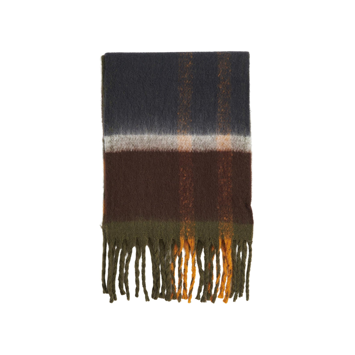 Sciarpa Isla tartan con nappe XL - Verde