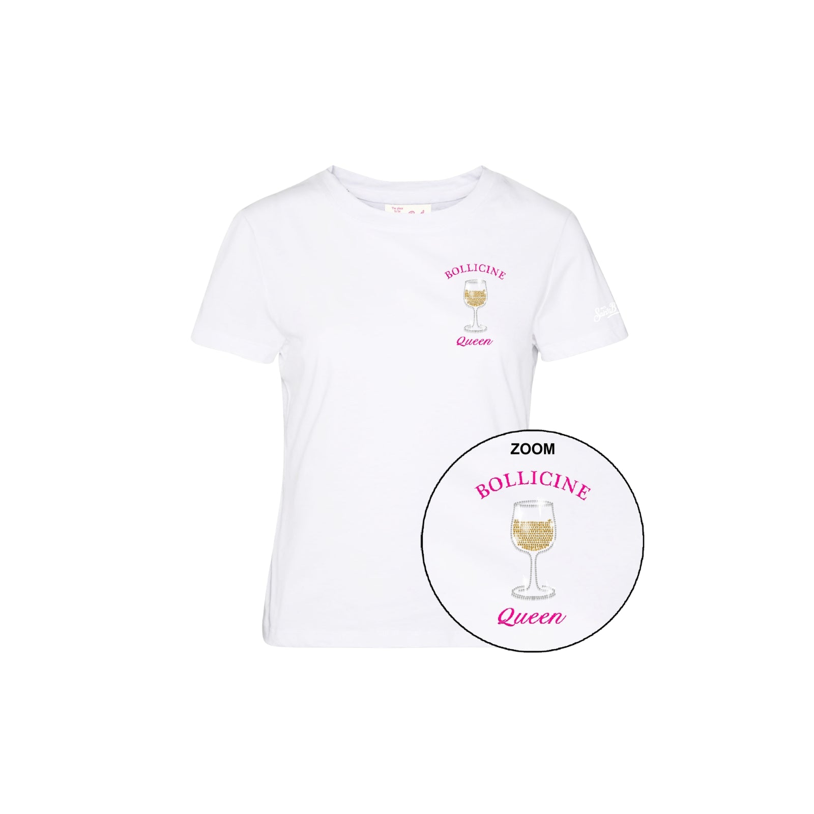 T-shirt emilie in cotone con ricamo Bollicine