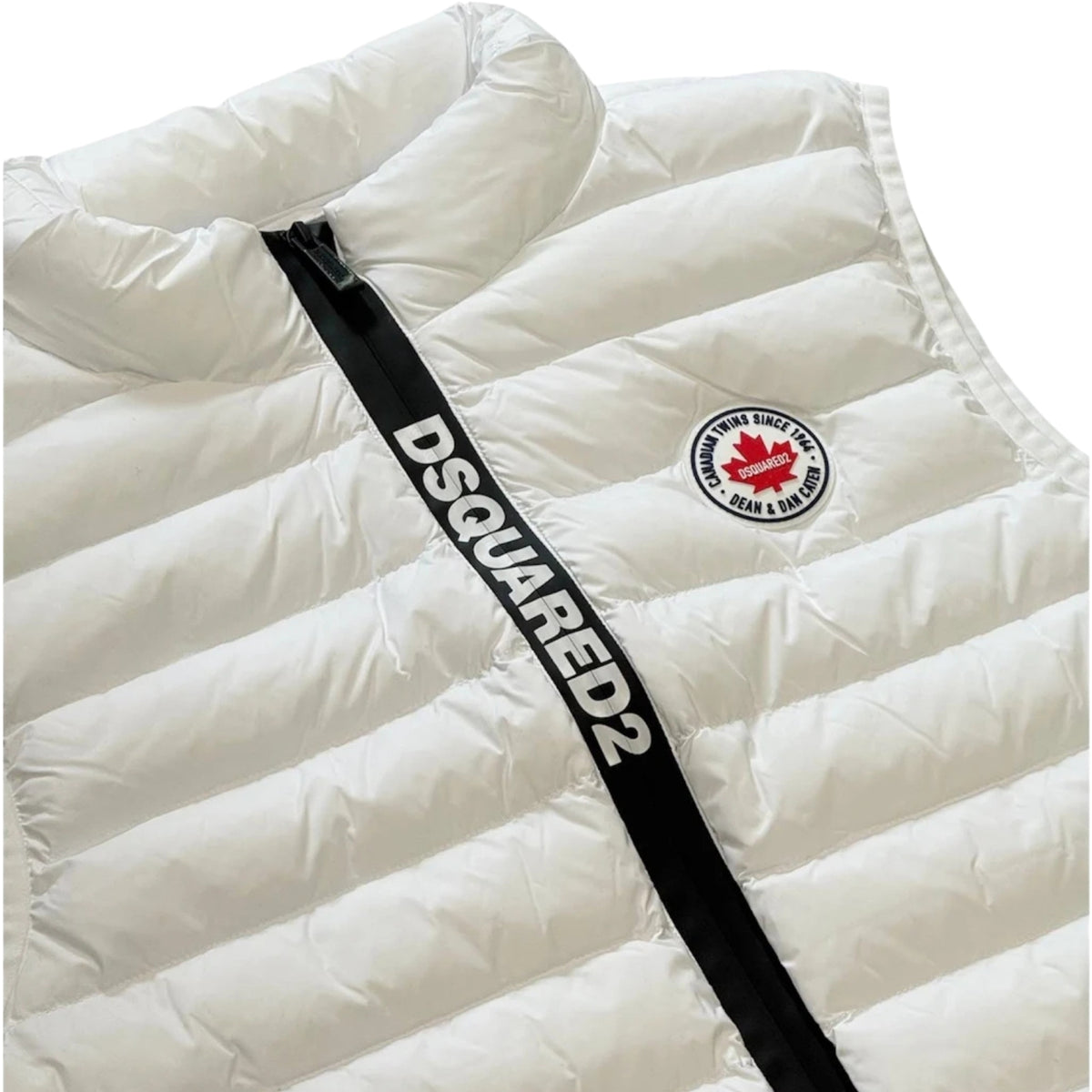 Gilet imbottito con trapuntatura orizzontale - Bianco