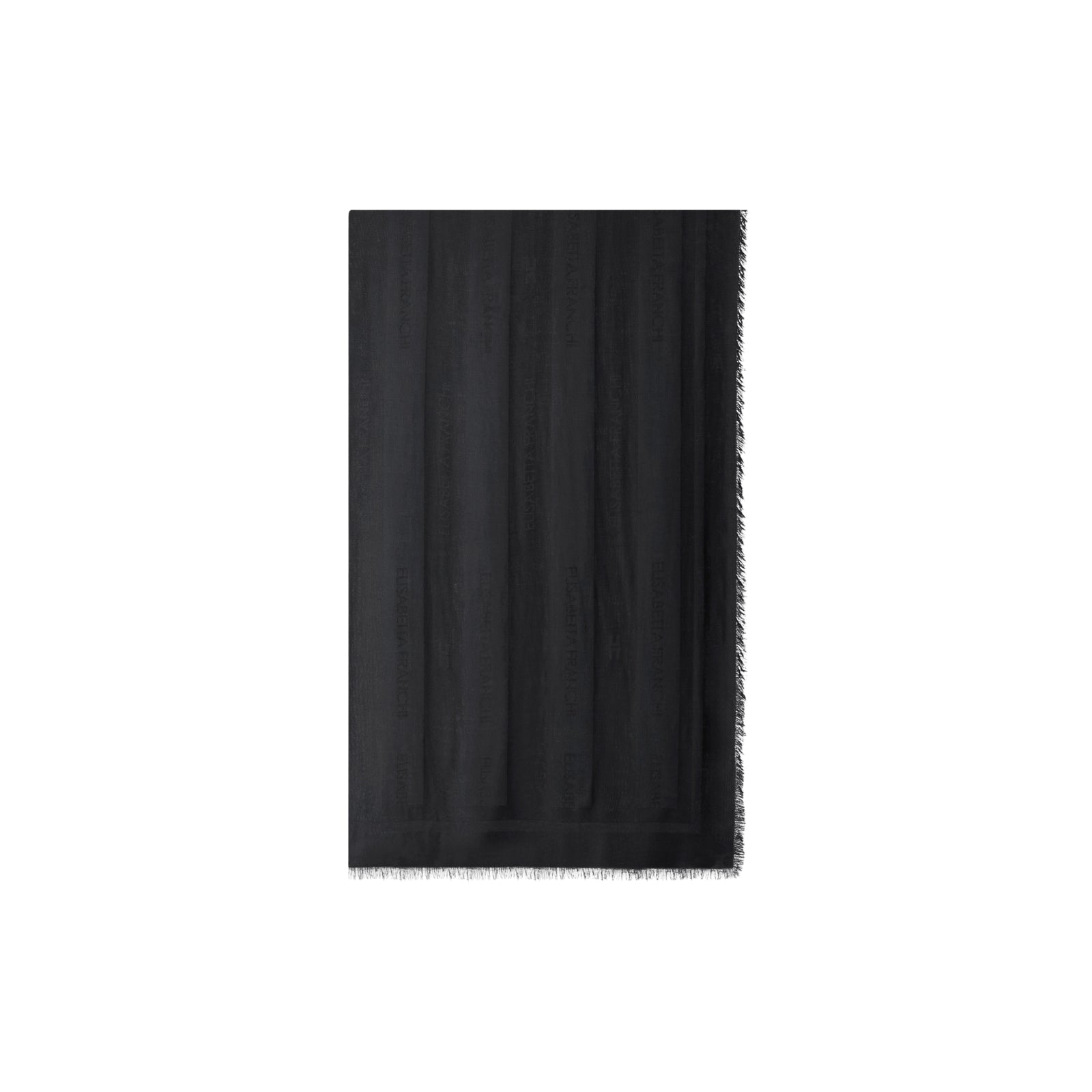 Foulard in viscosa e modal con righe jacquard - NERO