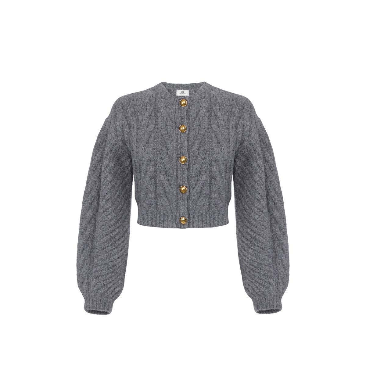 Cardigan a coste punto brioche - Grigio