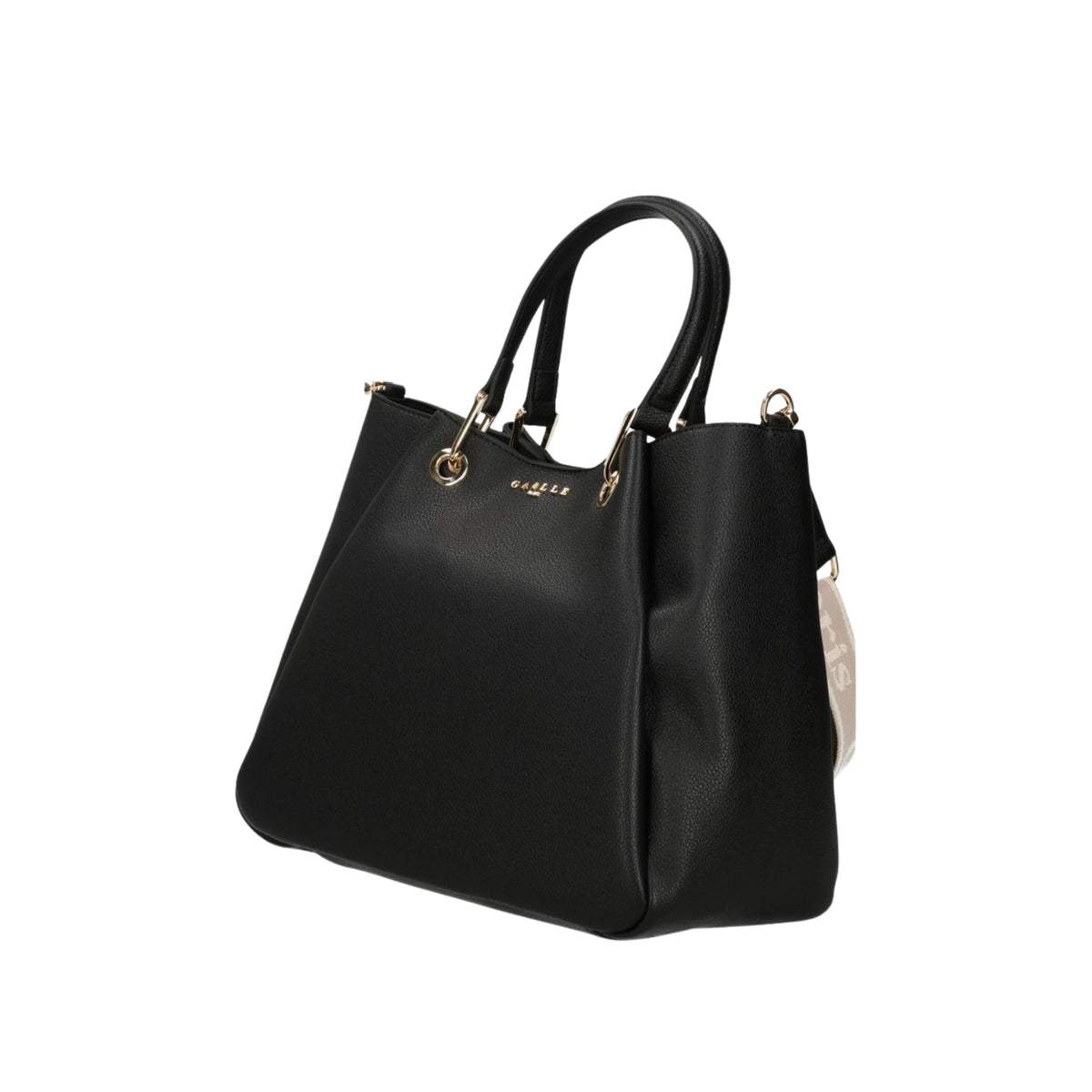Maxi hand bag con tracolla jacquard - Nero