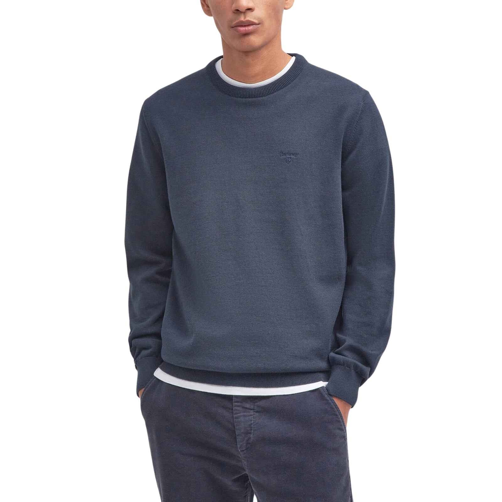 Maglione girocollo in cotone Pima - BLU