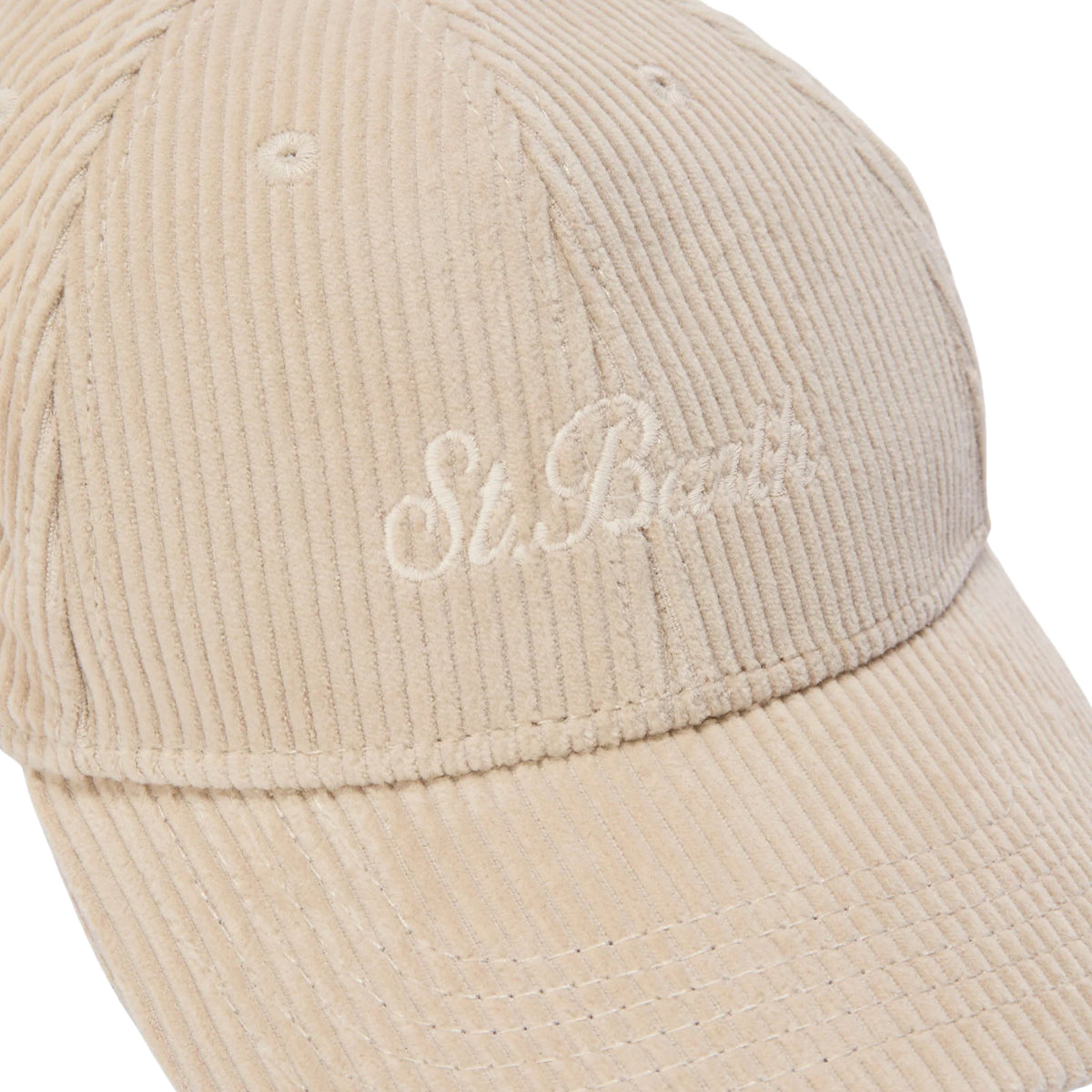 Cappello Baseball in velluto a coste con ricamo logo-BEIGE