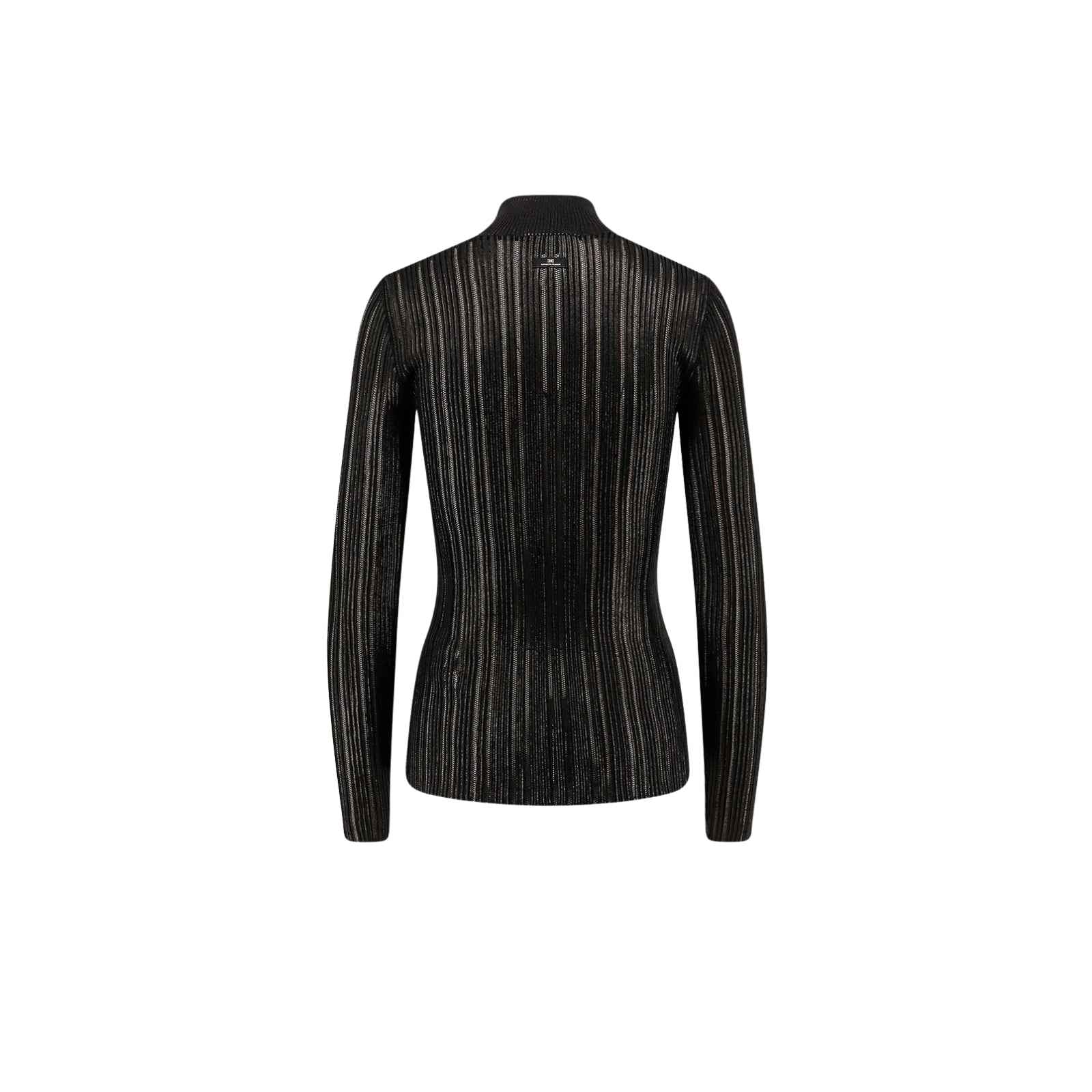 Maglia laminata a costine