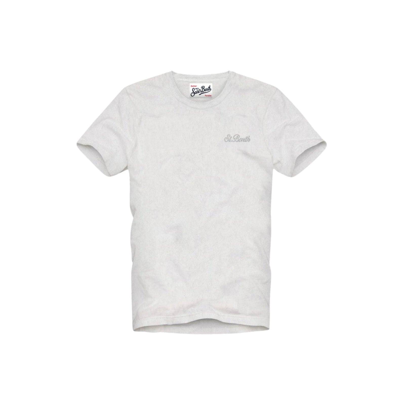 T-shirt da uomo in spugna Gary con ricamo St. Barth - BIANCO