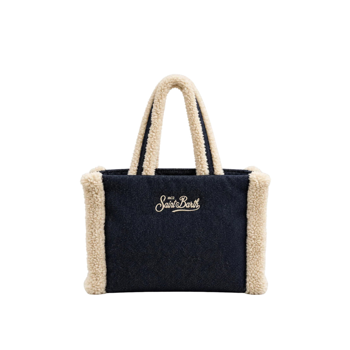 Borsa Colette effetto montone con ricamo logo - NERO