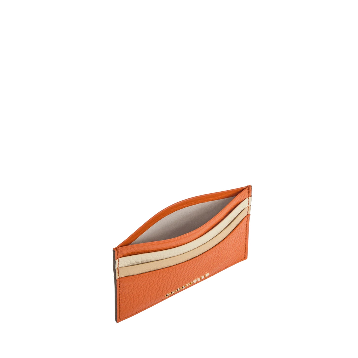 Portacarte con patta linea Metallic - Arancio