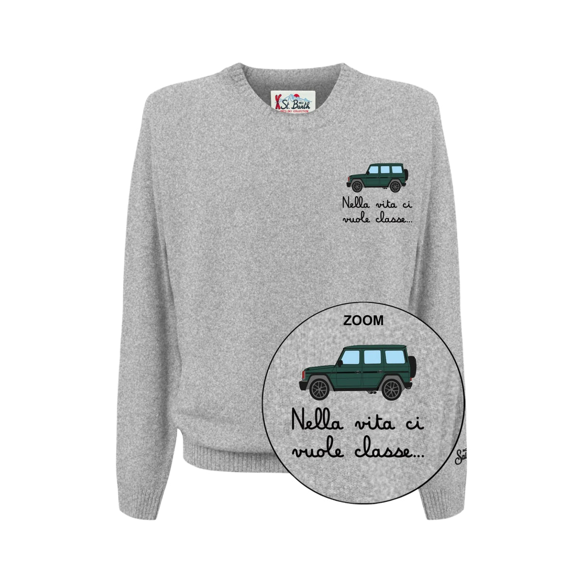 Maglione girocollo in misto cashmere - Grigio