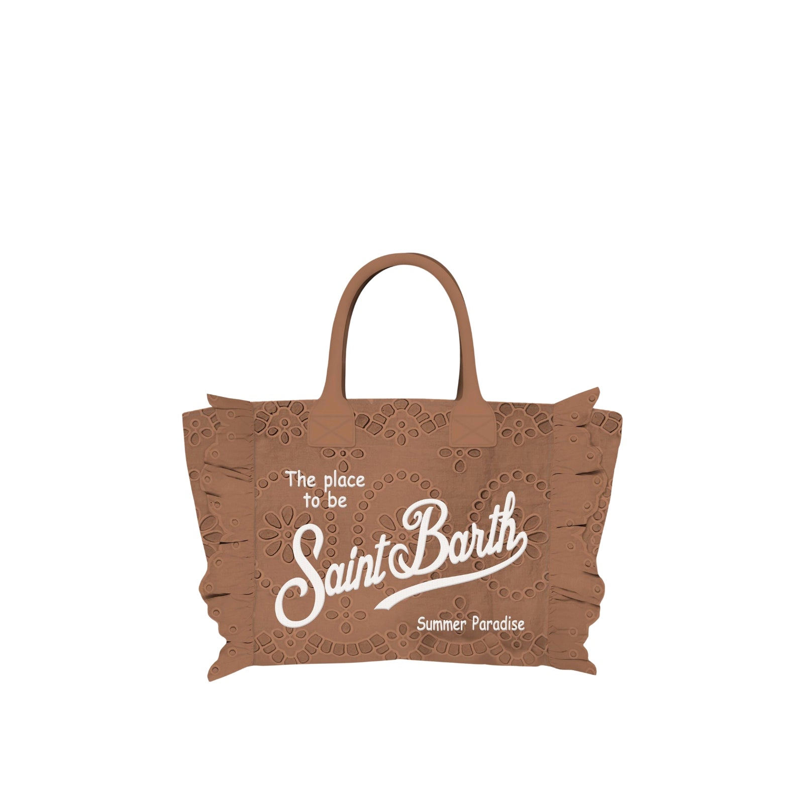 Borsa colette sangallo con volant - MARRONE