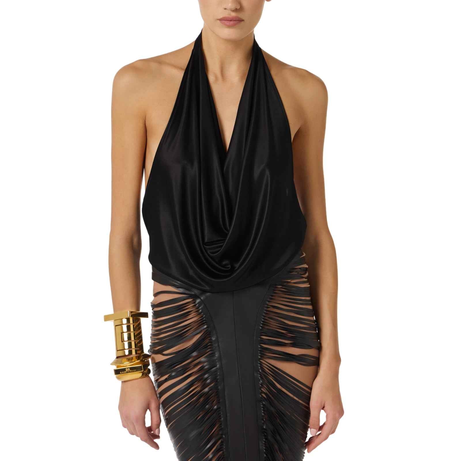 Top in jersey di viscosa lucida