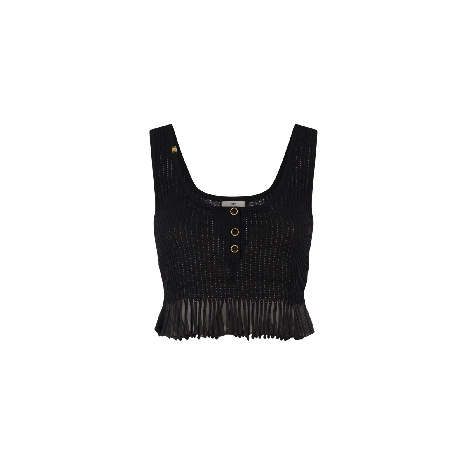 Top in maglia à jour - NERO