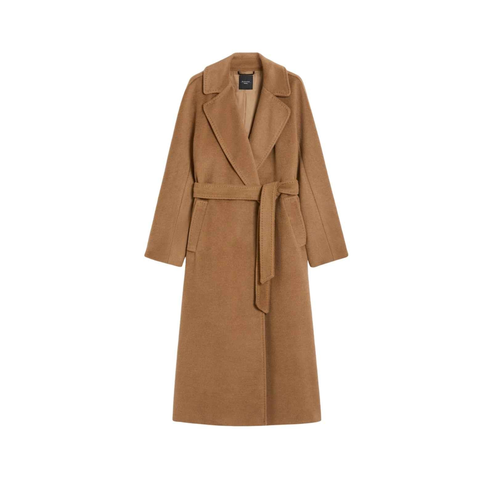 Cappotto Tempera lungo in lana e alpaca - CAMMELLO