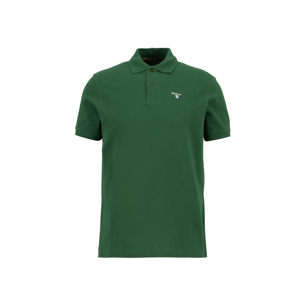 Polo Barbour con finiture tartan - Verde