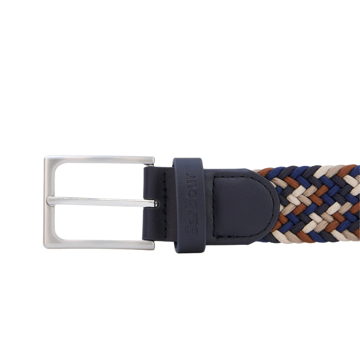 Cintura Ford in fettuccia elastica e pelle - Blu