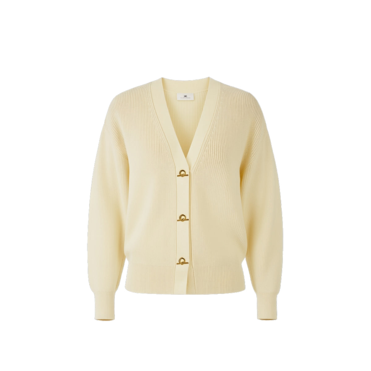 Cardigan a punto pannocchia con bottoni catenella - Burro