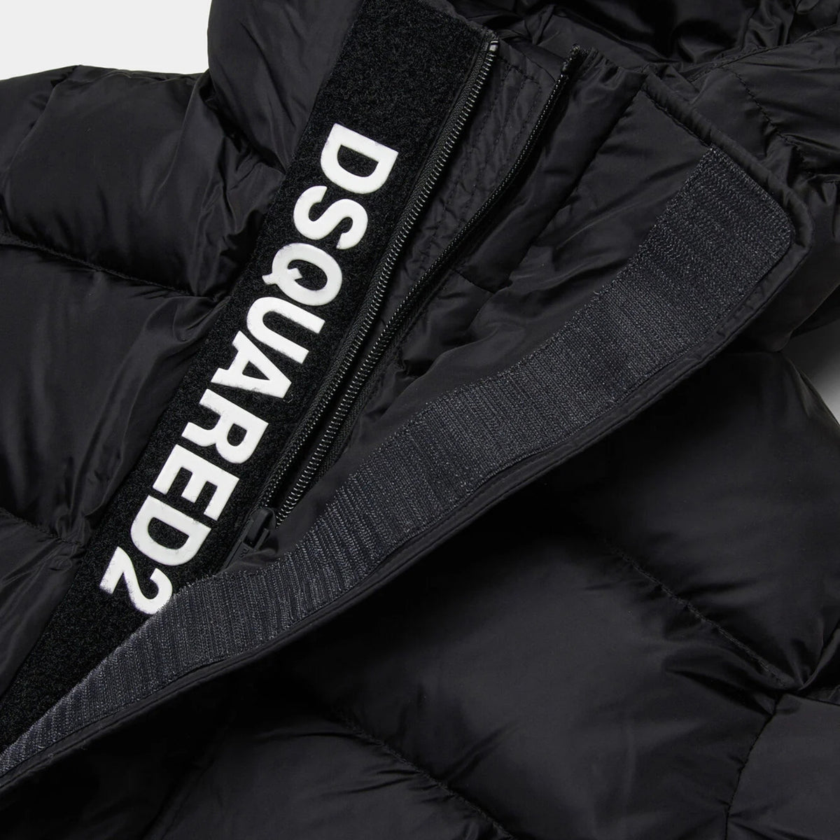 Piumino in nylon lucido con stampa logo - Nero