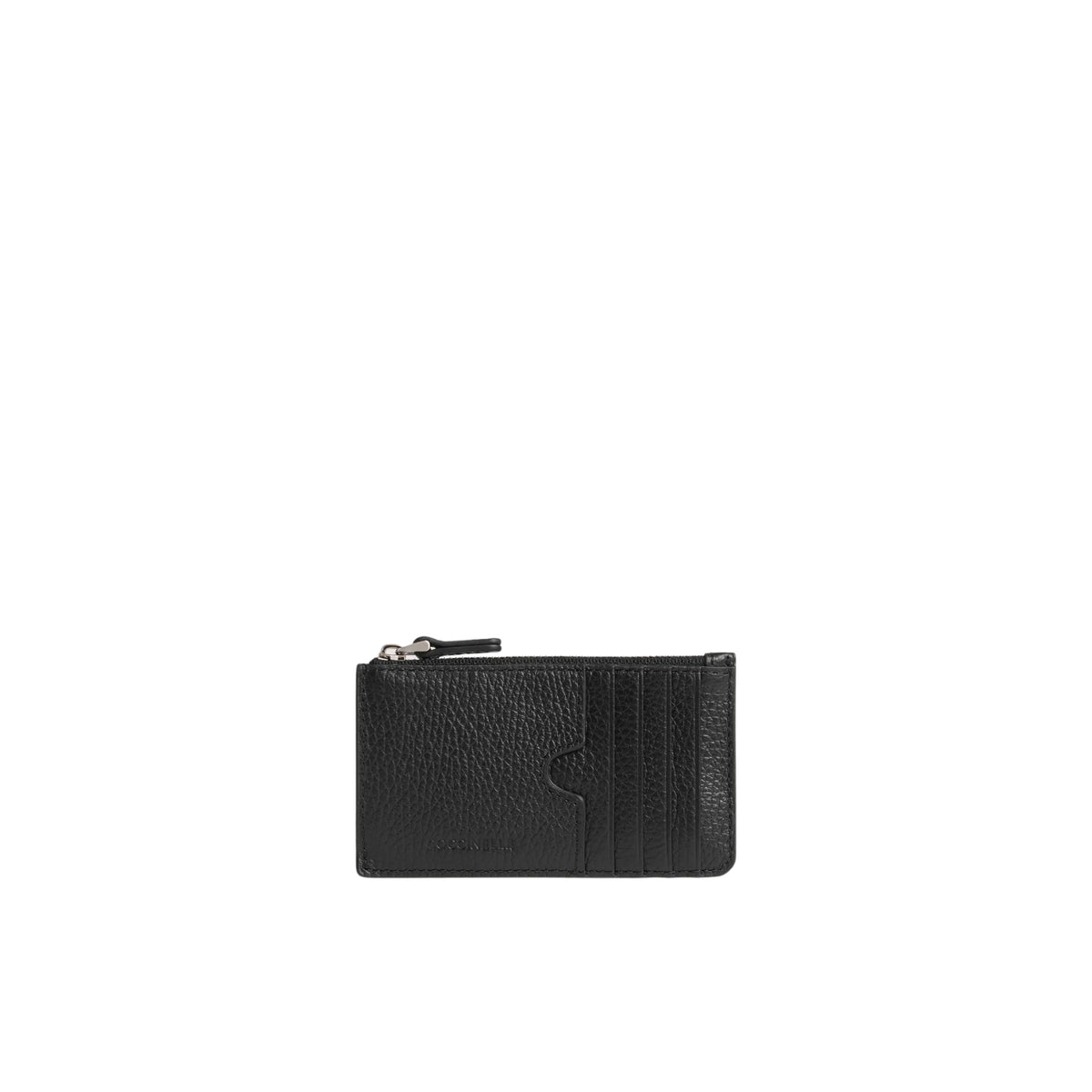 Portacarte con scomparti e tasca zippata - Nero