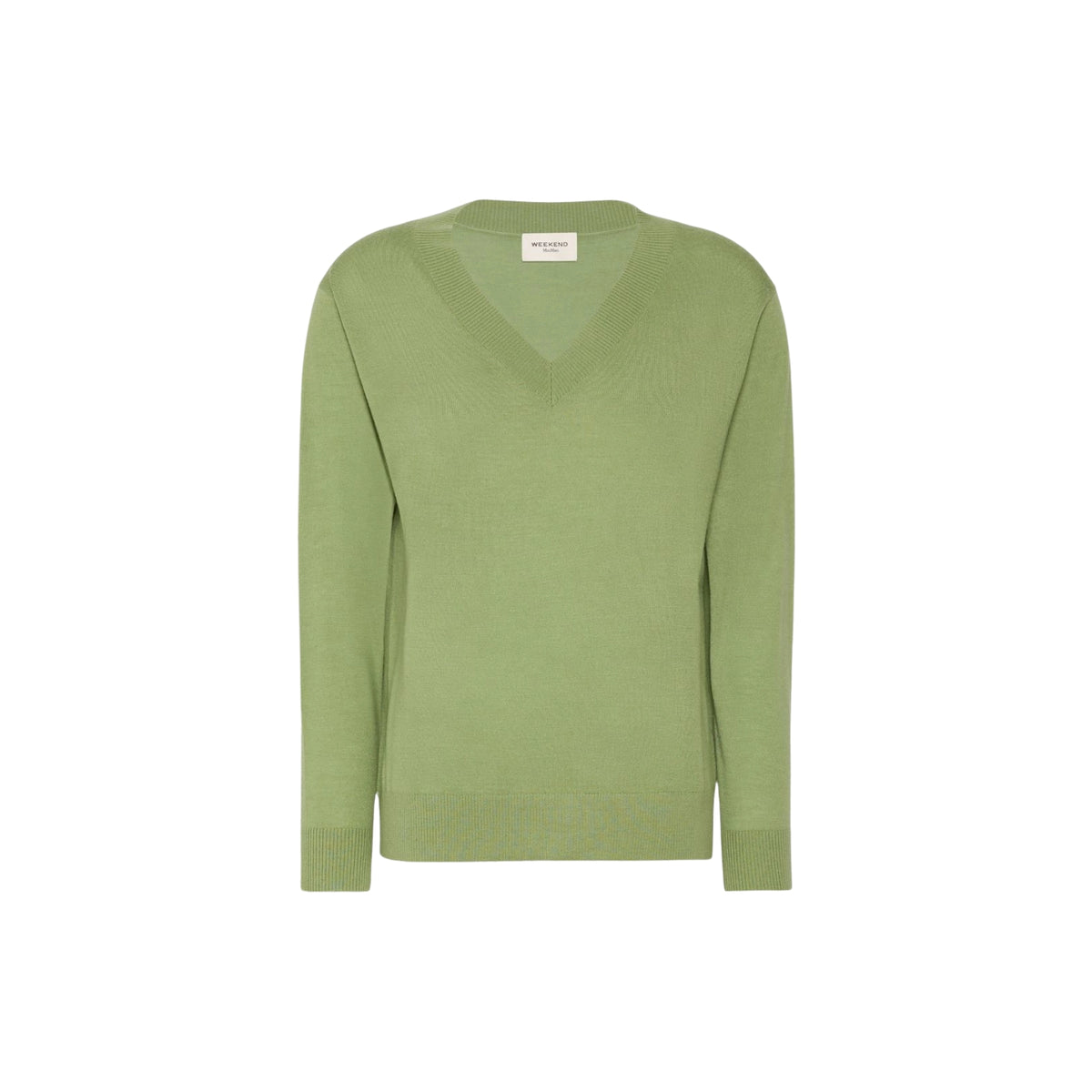 Maglia scollo a V in lana seta e cachemire - Pistacchio