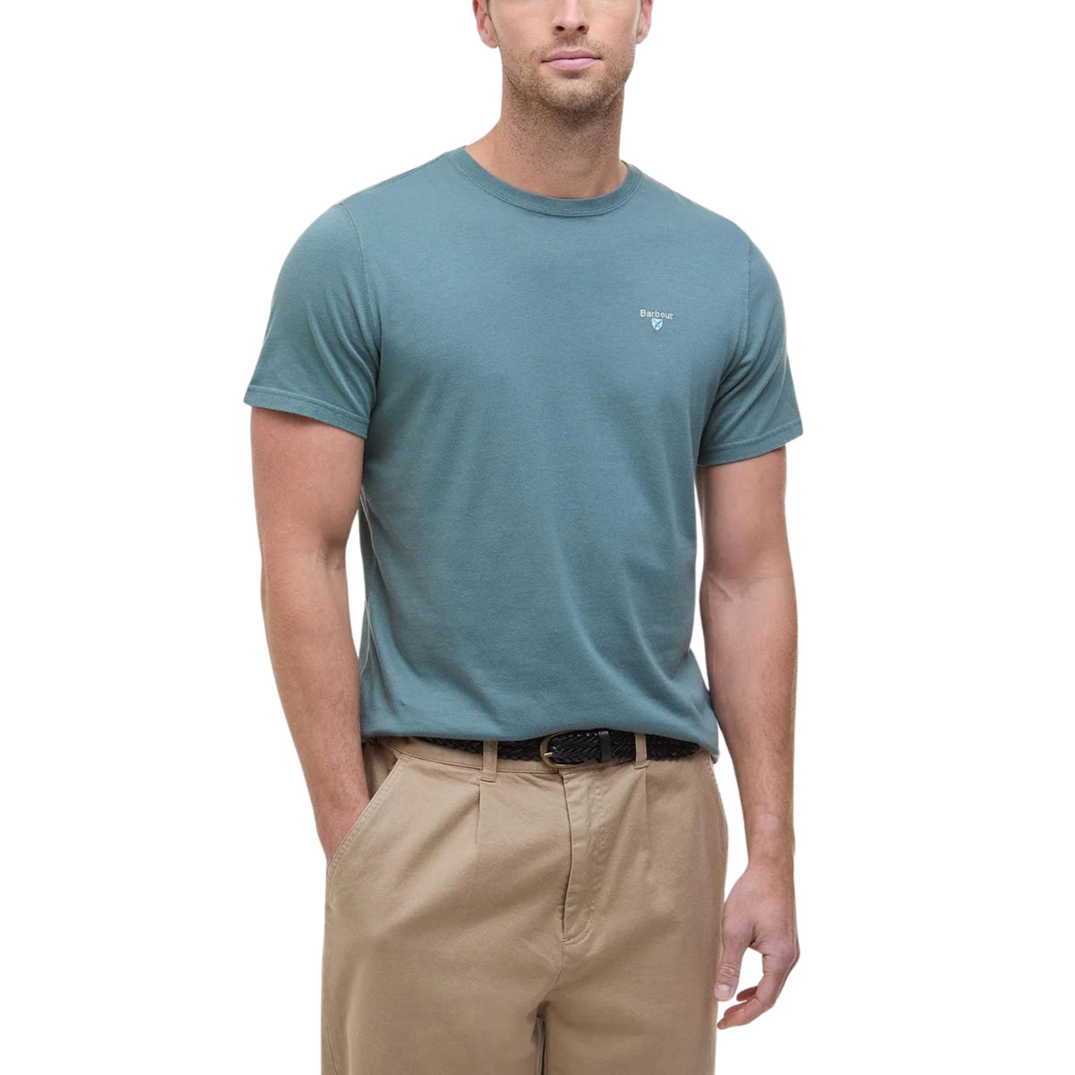 T-shirt Aboyne con finiture tartan - Verde acqua