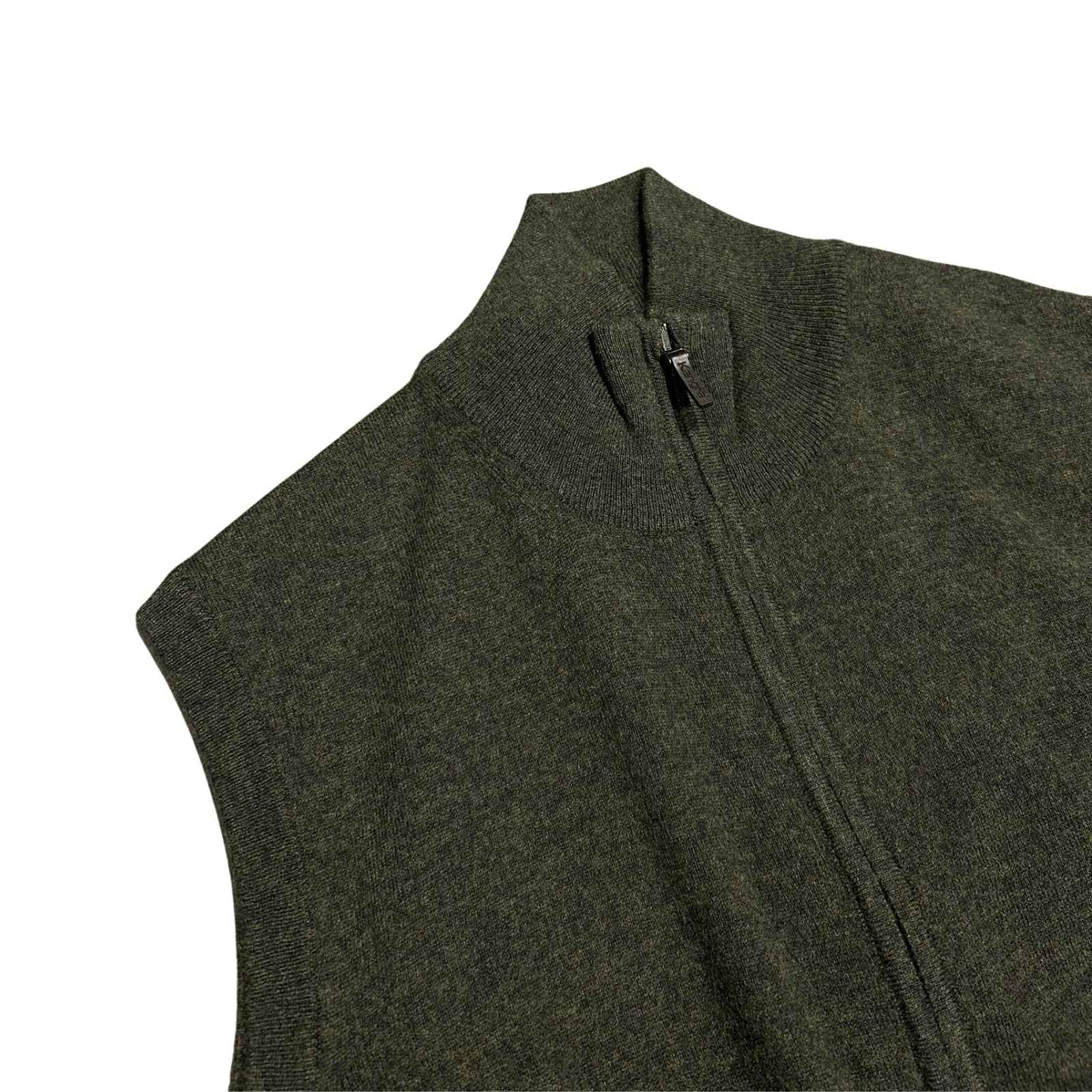 gilet in maglia con zip - VERDE