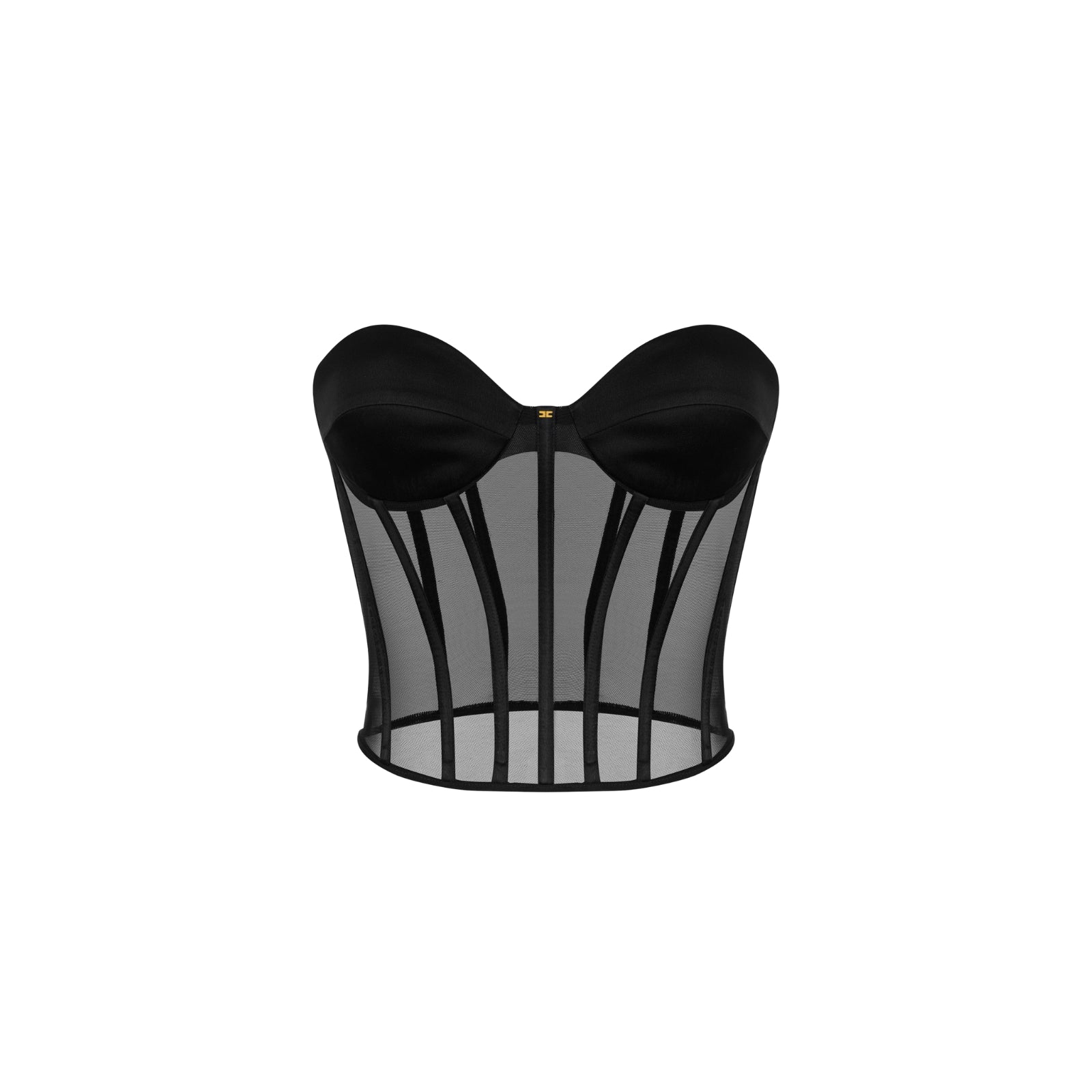 Top bustier in tulle e satin