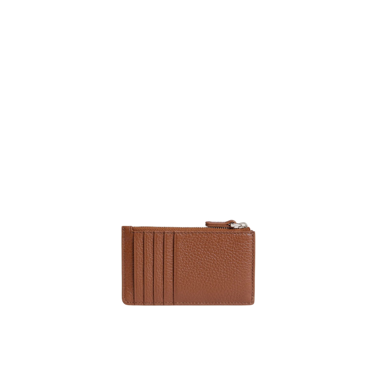 Portacarte con scomparti e tasca zippata - Cognac