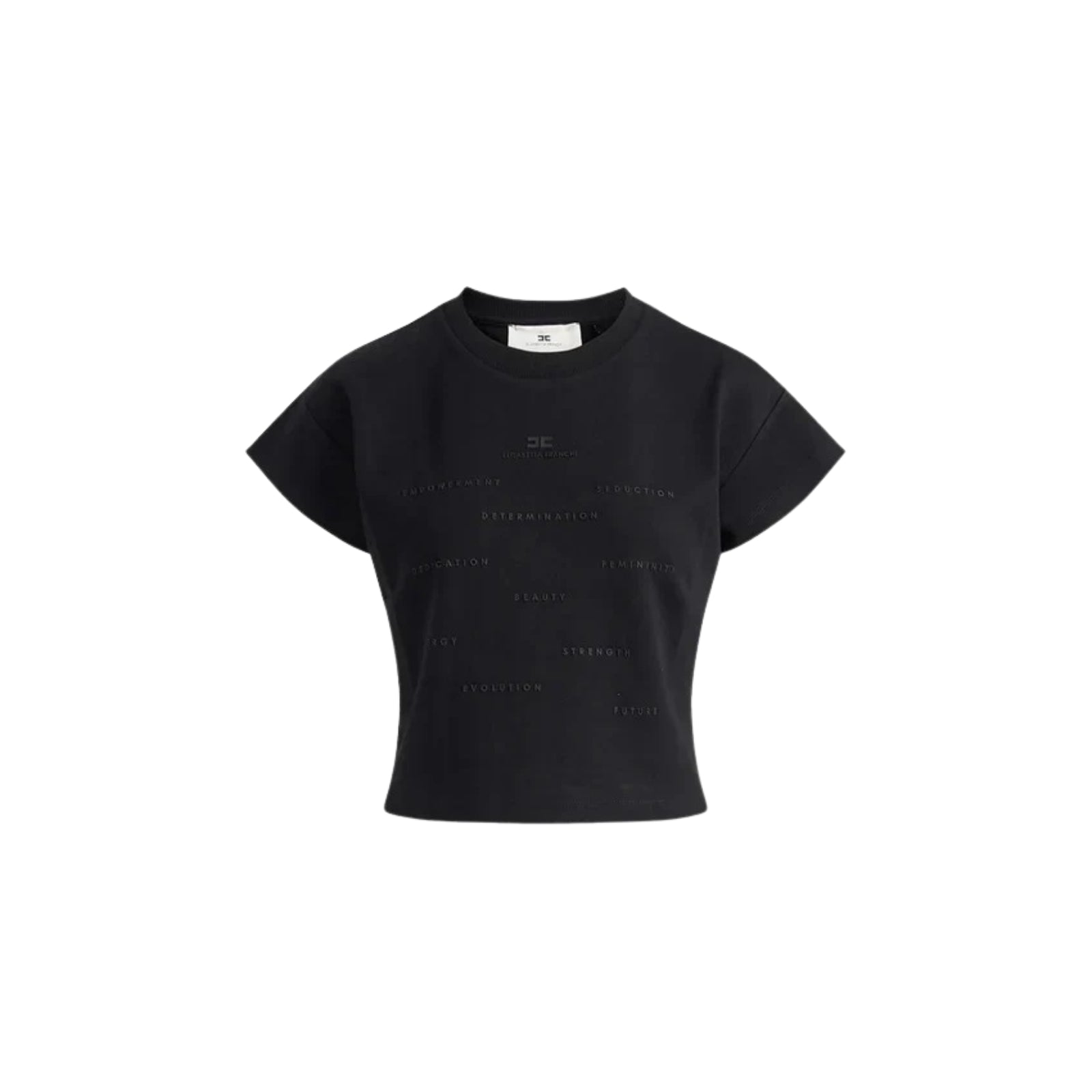 T-shirt in jersey con stampa lettering - NERO