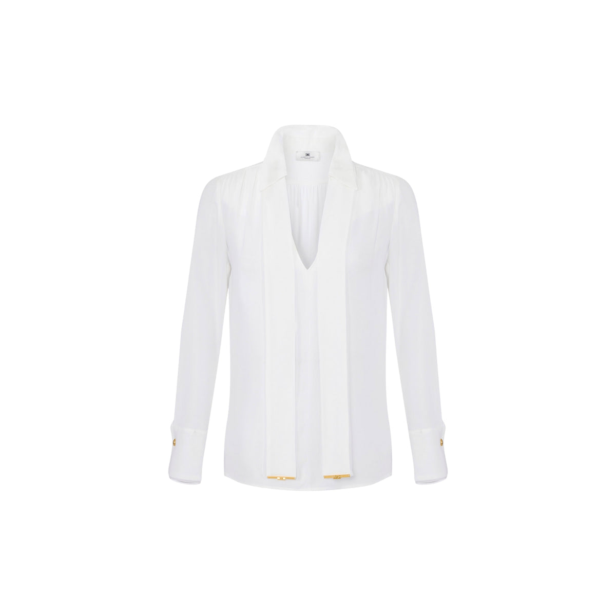 Camicia con fusciacca e placche dorate - Avorio