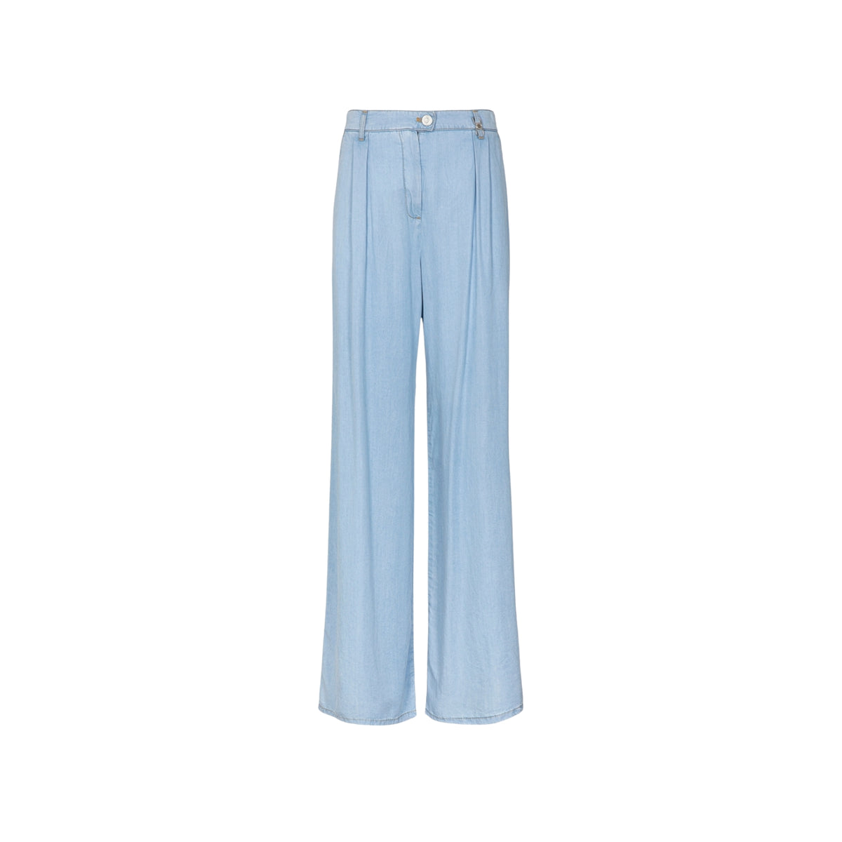 Pantalone chino wide leg con doppia pence - Blu