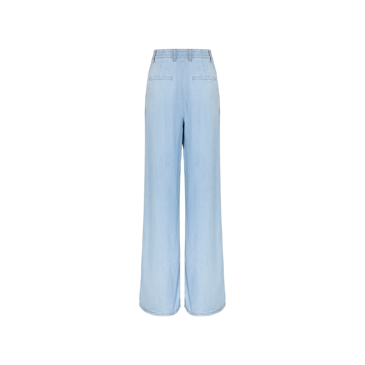 Pantalone chino wide leg con doppia pence - Blu