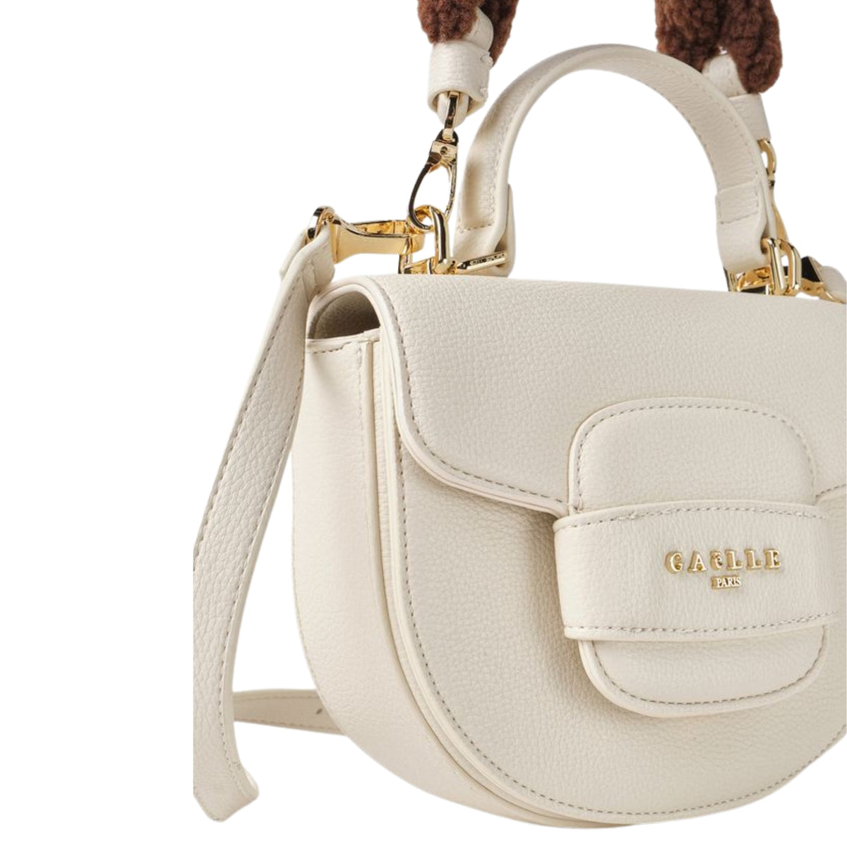 Borsa Mini Hand Bag con maxi catena ecomontone - Panna