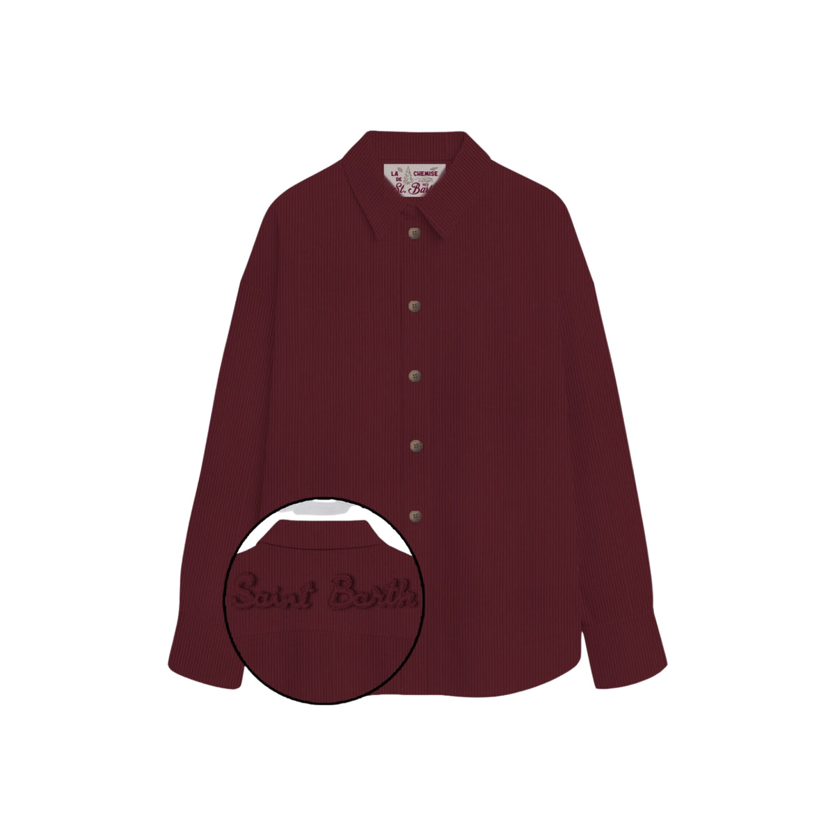 Camicia Gigy in velluto a coste di cotone con logo in strass