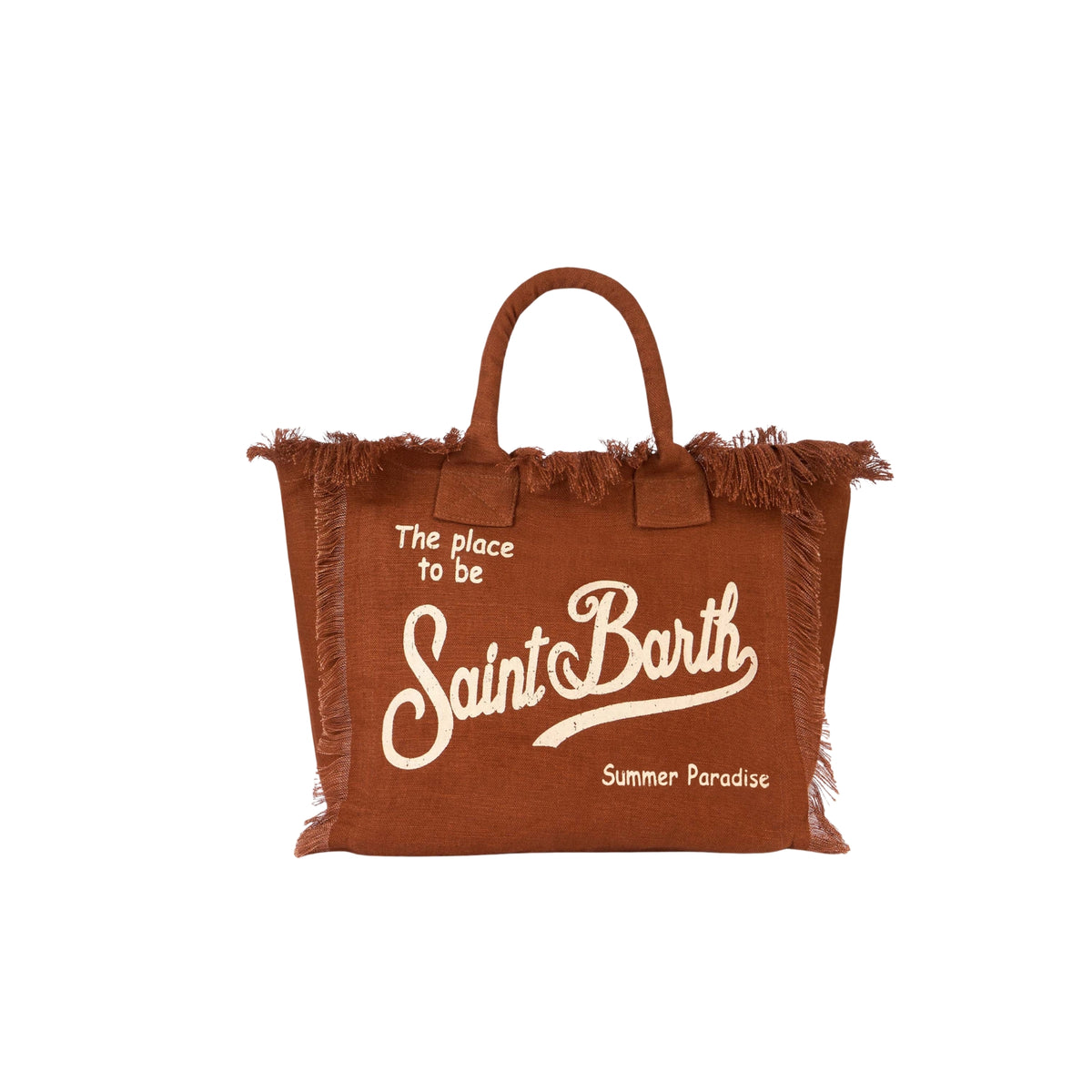 Borsa Vanity Linen in lino - Marrone