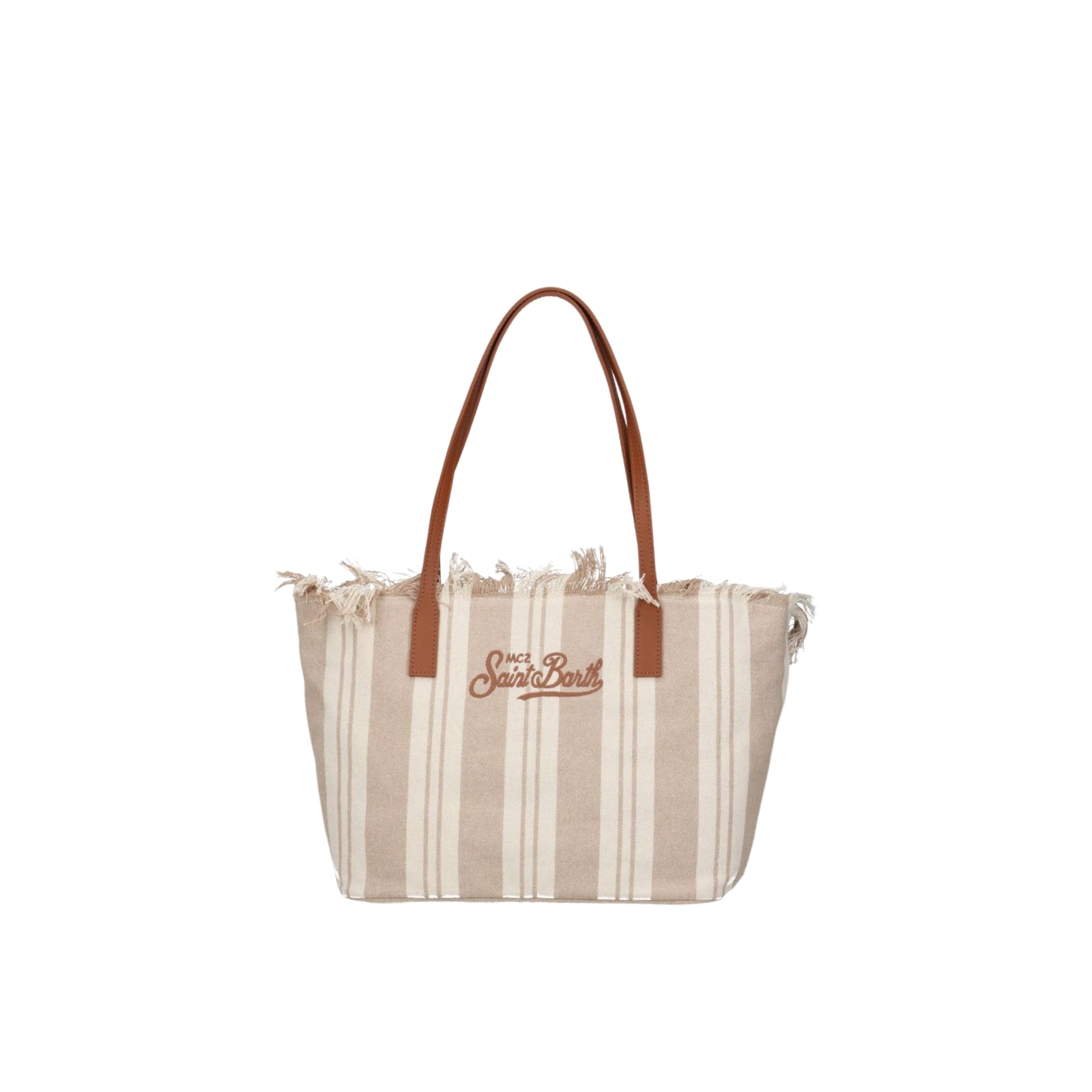 Borsa shopper City medium con frange - BEIGE