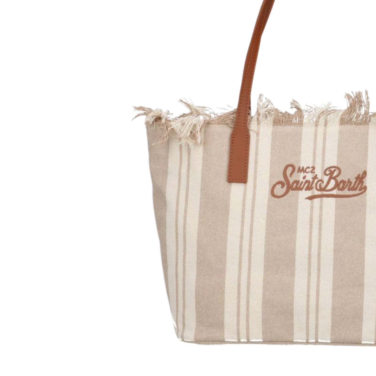 Borsa shopper City medium con frange - BEIGE