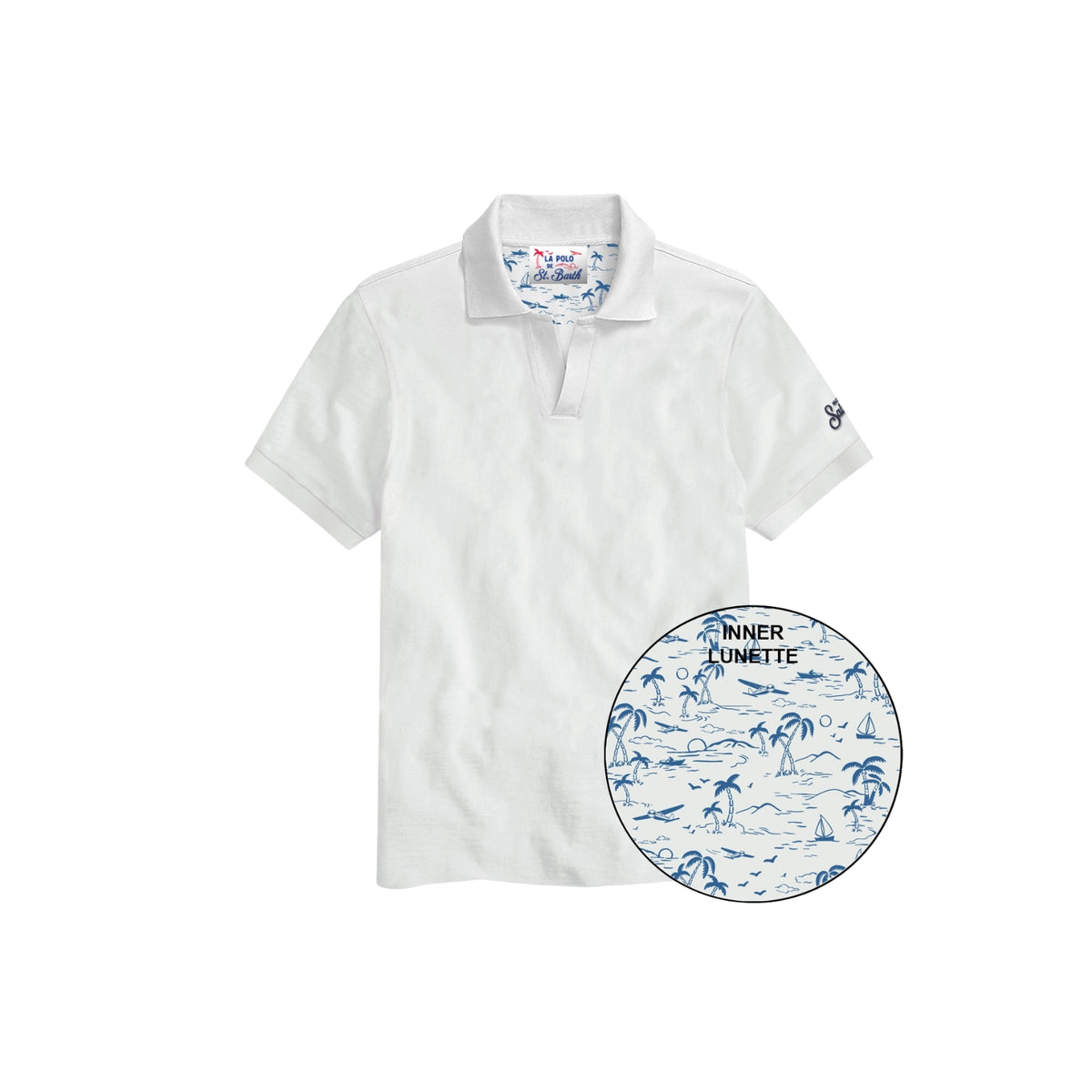 Polo Charles in piqué di cotone - Bianco