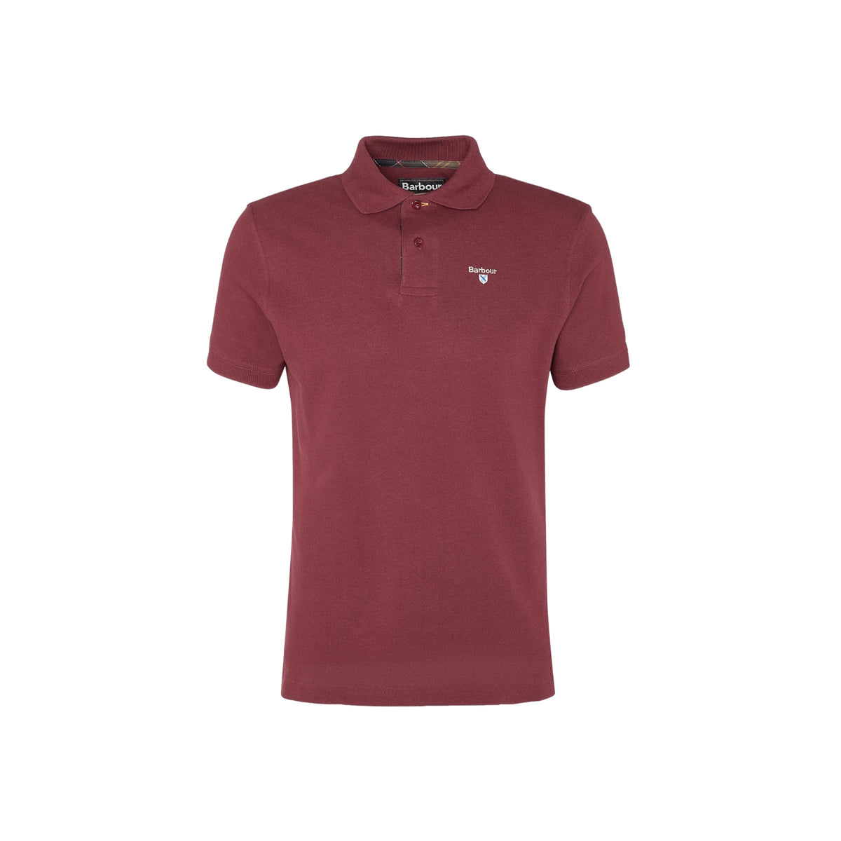 Polo Barbour con finiture tartan - Rosso