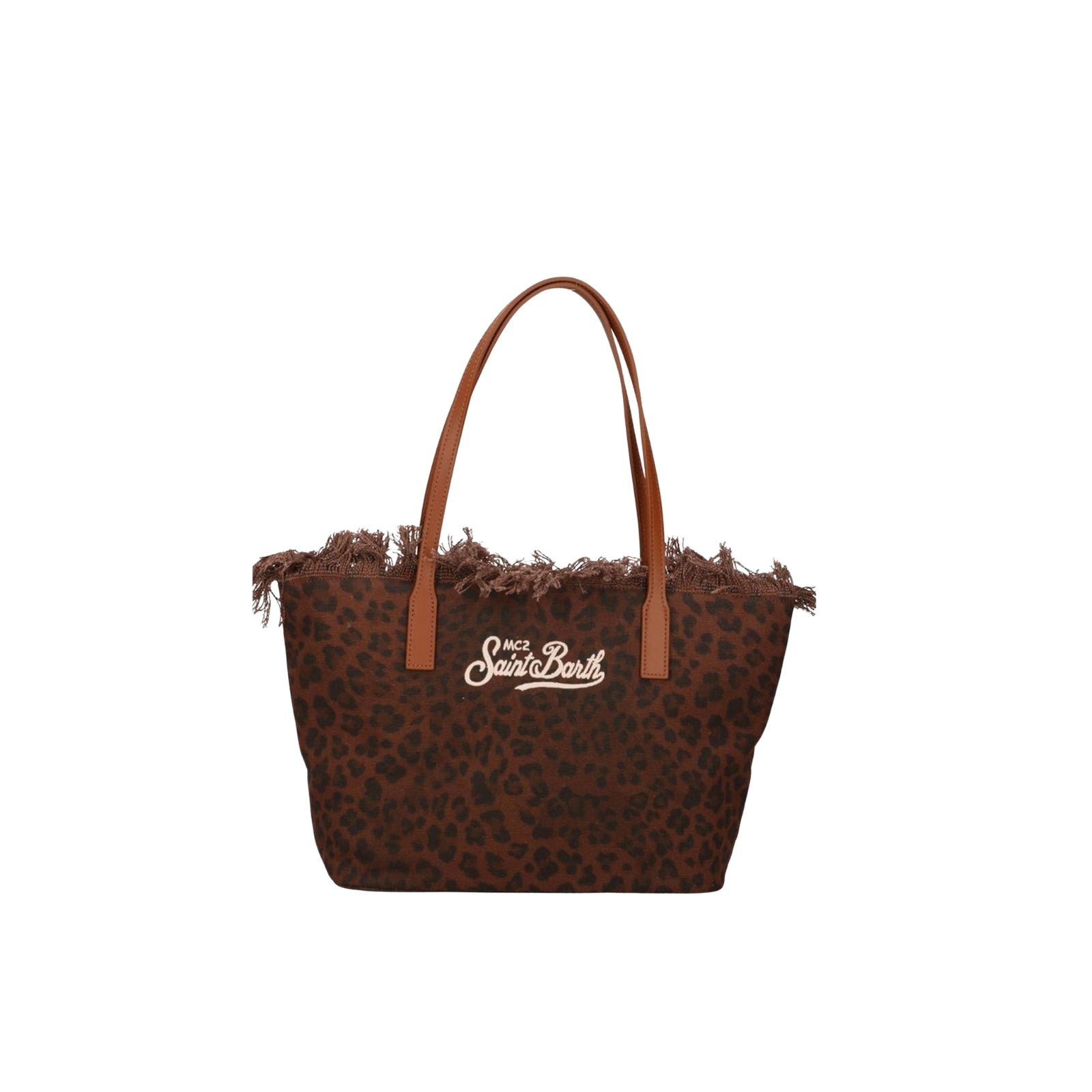 Borsa shopper City medium con frange - LEOPARDATO