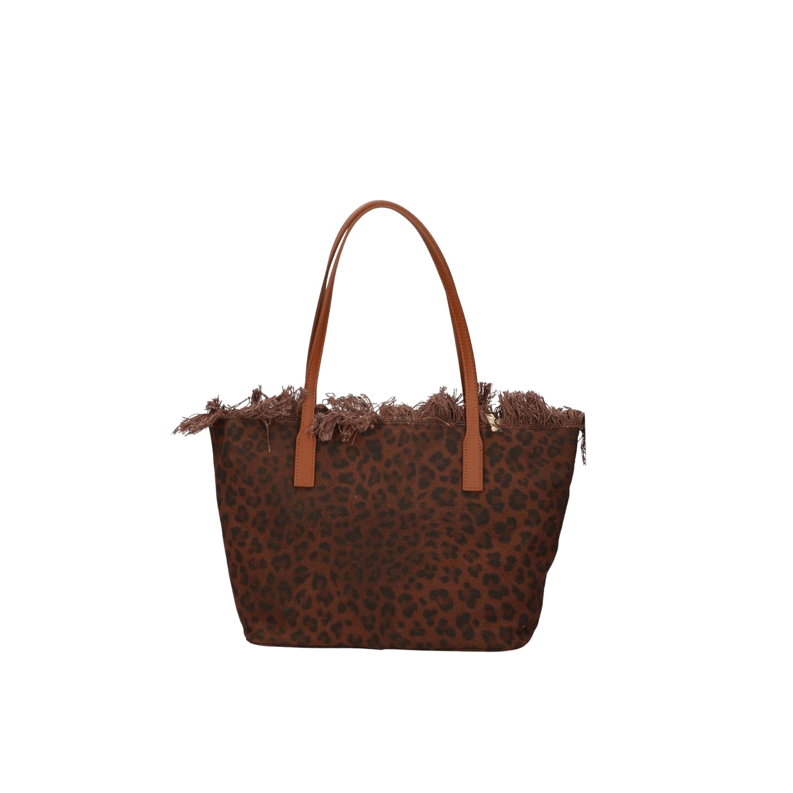 Borsa shopper City medium con frange - LEOPARDATO