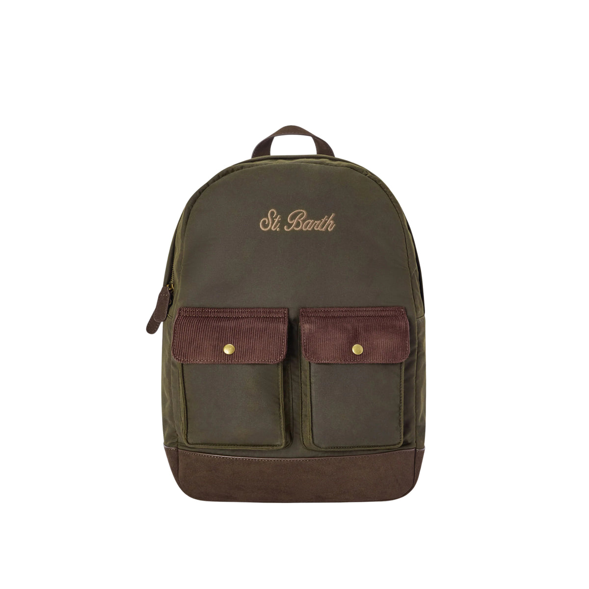 Zaino Cody in tessuto cerato con ricamo logo - VERDE