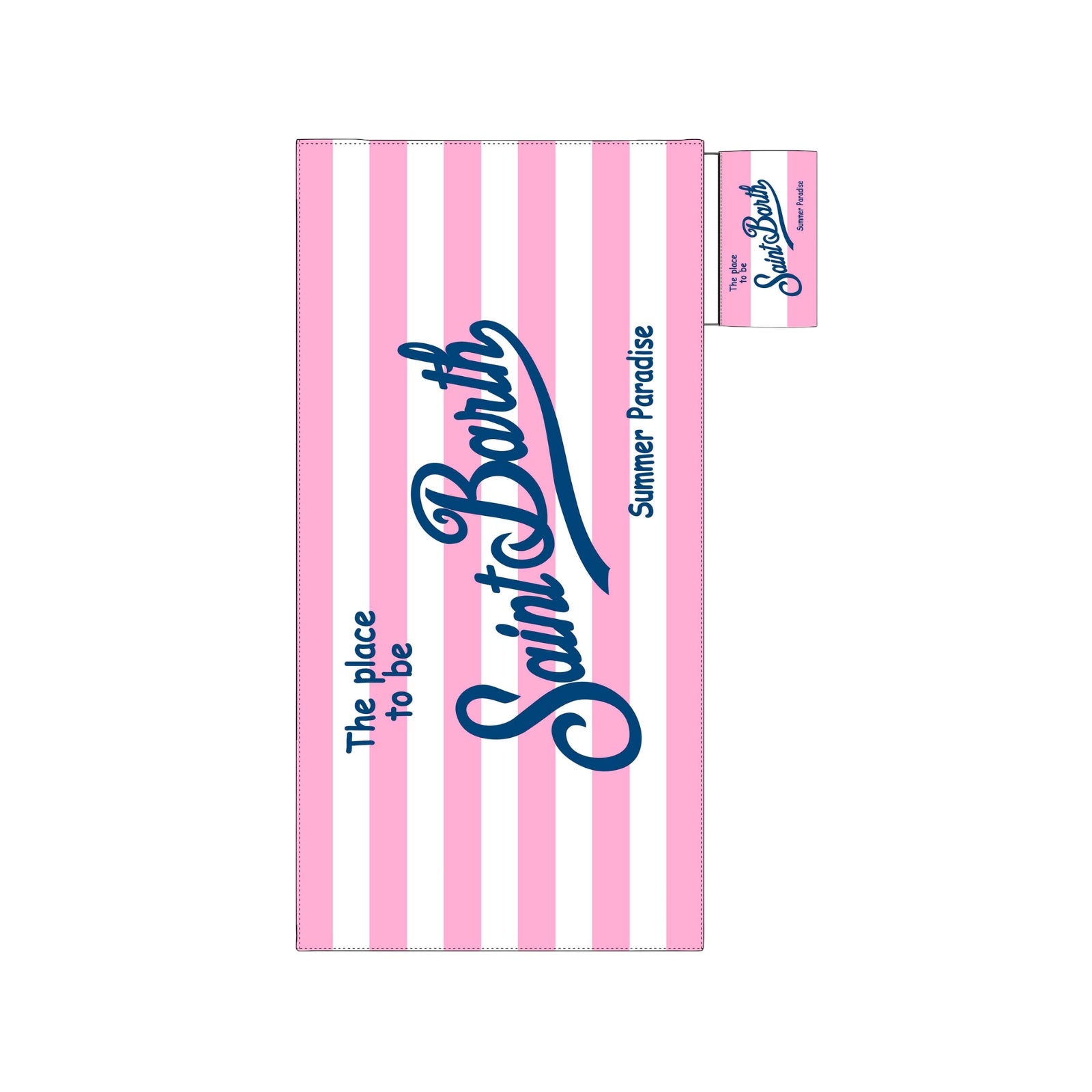 Telo mare in microfibra Aidan con stampa a righe - ROSA